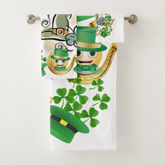 St. Patrick's Day Bathroom Towel Set Hoefijzer Bad Handdoek (Insitu)
