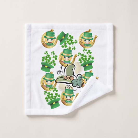 St. Patrick's Day Bathroom Towel Set Hoefijzer Bad Handdoek (Wasdoekje)