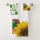 St. Patrick's Day Bathroom Towel sets Teddy Bear Bad Handdoek (Insitu)