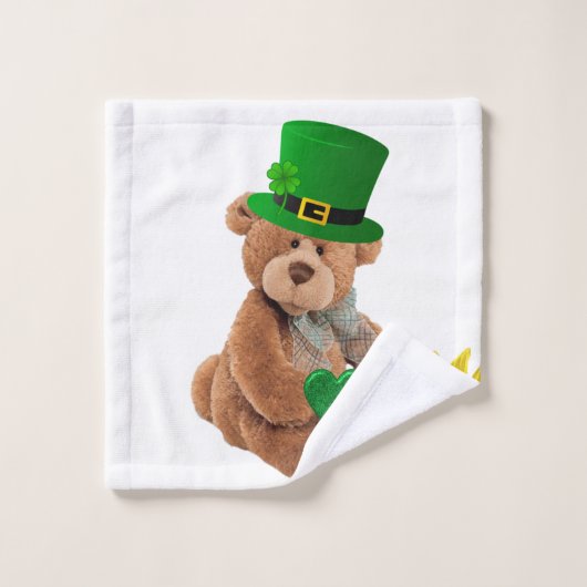 St. Patrick's Day Bathroom Towel sets Teddy Bear Bad Handdoek (Wasdoekje)