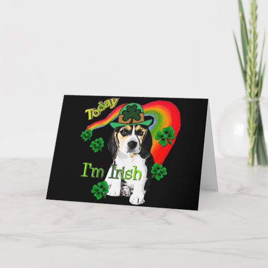St. Patrick's Day Beagle Kaart (Voorkant)