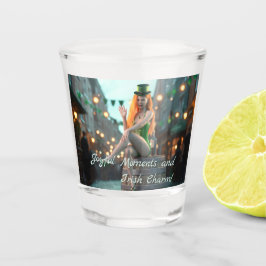 St Patrick's Day Beauty Zittend op een vat Shot Glas