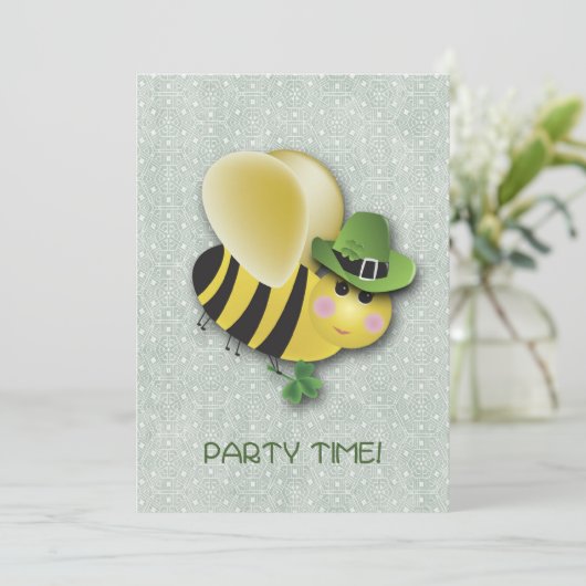 St. Patrick's Day BEE Uitnodiging (Staand voorkant)