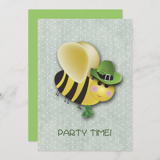 St. Patrick's Day BEE Uitnodiging (Voorkant / Achterkant)