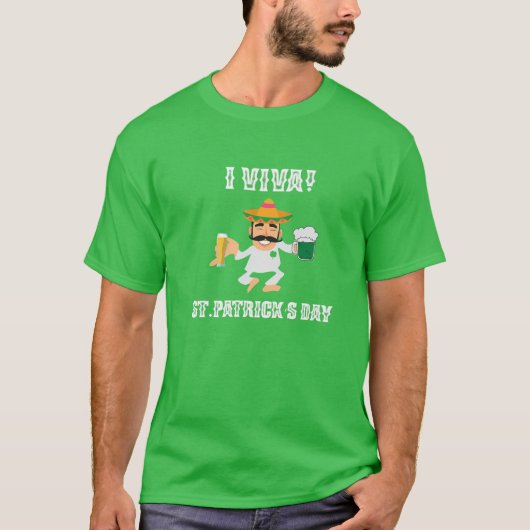 St. Patricks Day Beer Drink Mexicaanse Leprechaun T-shirt (Voorkant)