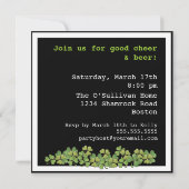 St. Patricks Day Beer en Martini Party Invitation Kaart (Achterkant)