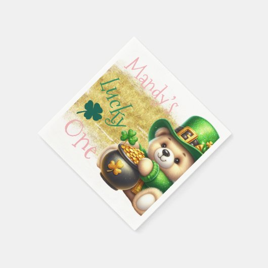 St.Patrick's Day Beer Gold Verjaardag Lucky One Servet (Hoek)