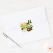 St.Patrick's Day Beer Gold Verjaardag Lucky One Vierkante Sticker (Envelop)