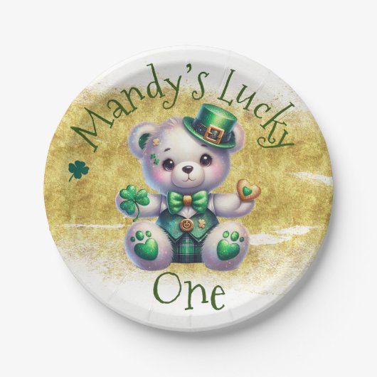 St.Patrick's Day Beer Groene Verjaardag Lucky One Papieren Bordje (Voorkant)