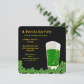 St. Patrick's Day Beer Invitation Kaart (Staand voorkant)