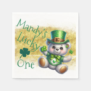 St.Patrick's Day Beer Meisje Verjaardag Geluksvoge Servet