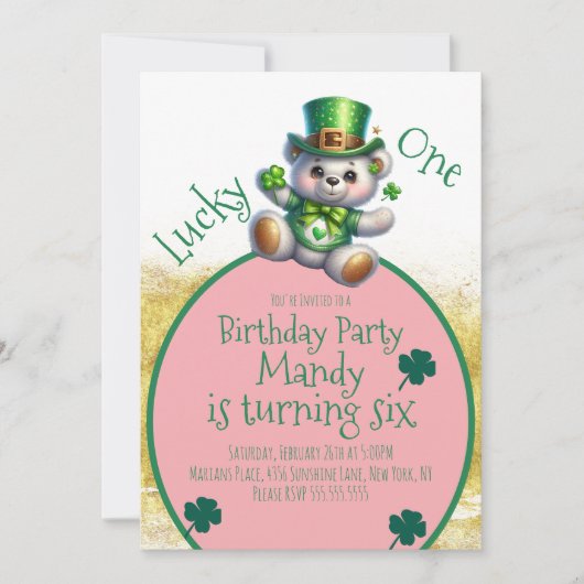 St.Patrick's Day Beer Meisje Verjaardag Lucky One Kaart (Voorkant)