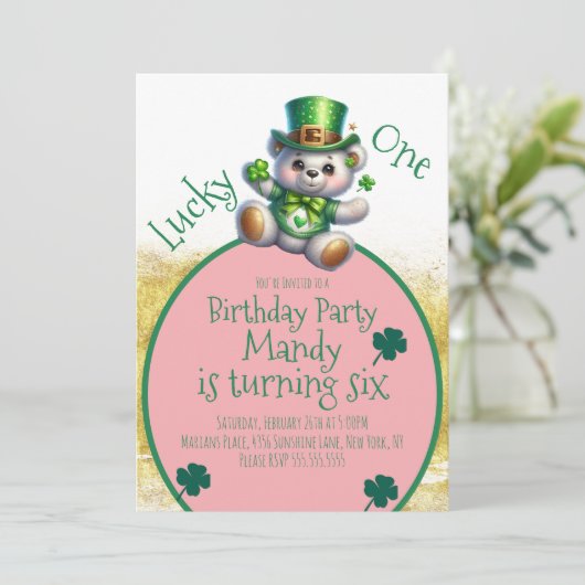 St.Patrick's Day Beer Meisje Verjaardag Lucky One Kaart (Staand voorkant)