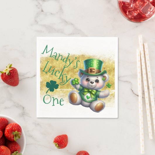 St.Patrick's Day Beer Meisje Verjaardag Lucky One Servet (Insitu)