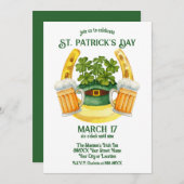 St. Patrick's Day Beer Mokken en Lucky Hoefijzer Kaart (Voorkant / Achterkant)