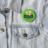 St. Patrick's Day, Beer Mokken, Irish Green Ronde Button 5,7 Cm (In situ)