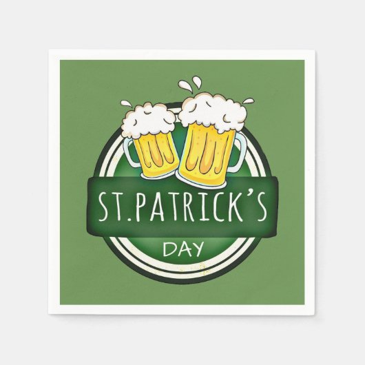St. Patrick's Day, Beer Mokken, Irish Green Servetten (Voorkant)