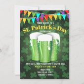 St Patrick's Day Beer Party Green Shamrock Kaart (Voorkant)