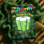 St Patrick's Day Beer Party Green Shamrock Kaart