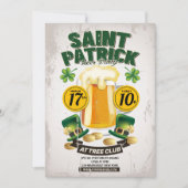 St Patrick's Day Beer Party Invitation Kaart (Voorkant)