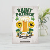 St Patrick's Day Beer Party Invitation Kaart (Staand voorkant)