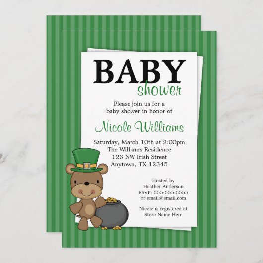 St. Patrick's Day Beer Pot of Gold Baby shower Kaart (Voorkant / Achterkant)