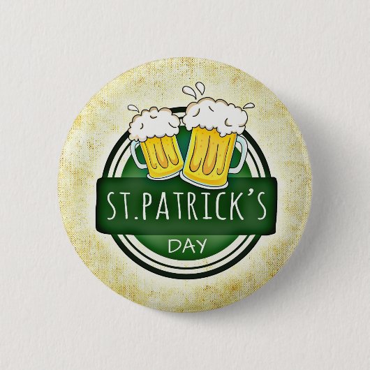 St.Patrick's Day Beer Ronde Button 5,7 Cm (Voorkant)