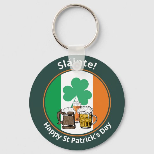 St Patricks Day Beer Sleutelhanger (Voorkant)