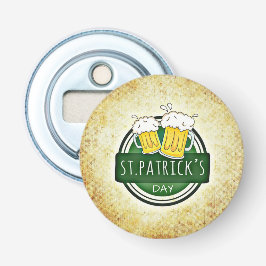 St. Patrick's Day Beers Button Flesopener