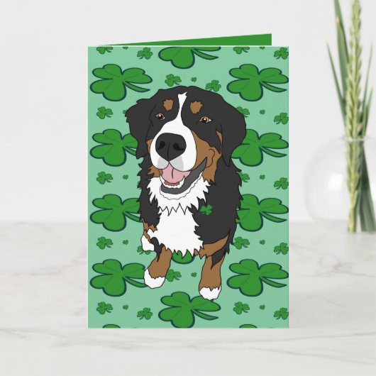 St. Patrick's Day Bernese Mountain Dog Feestdagen Kaart (Voorkant)