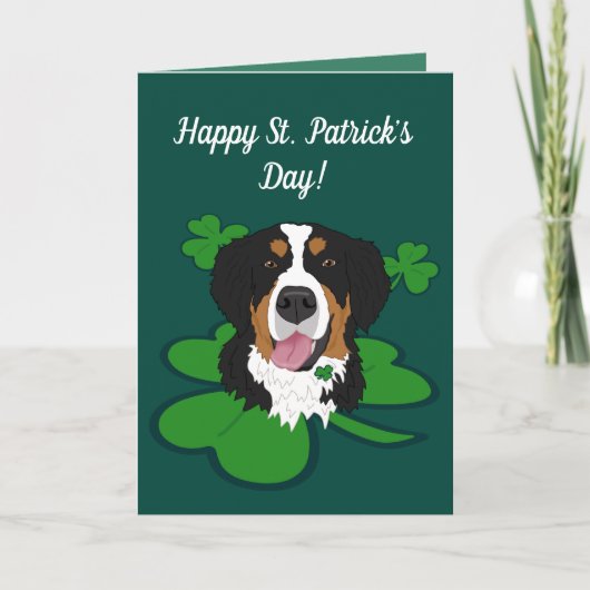 St. Patrick's Day Bernese Mountain Dog Kaart (Voorkant)