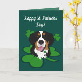 St. Patrick's Day Bernese Mountain Dog Kaart (Gele Bloem)