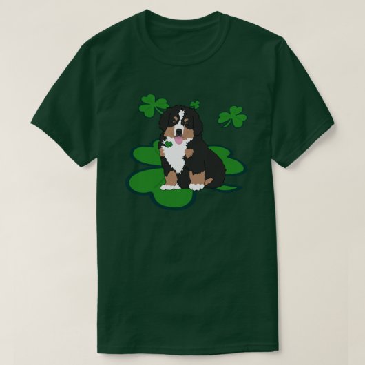St. Patrick's Day Bernese Mountain Dog T-shirt (Design voorkant)