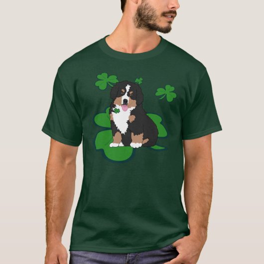 St. Patrick's Day Bernese Mountain Dog T-shirt (Voorkant)