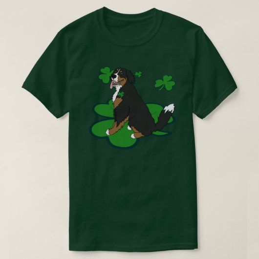 St. Patrick's Day Bernese Mountain Dog T-shirt (Design voorkant)
