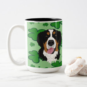 St. Patrick's Day Bernese Mountain Dog Tweekleurige Koffiemok