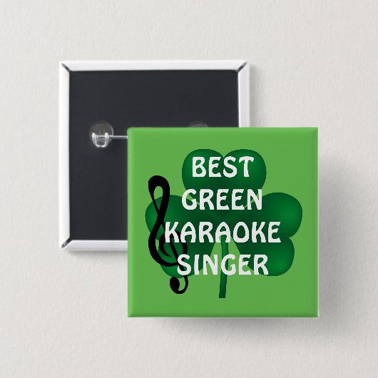 St Patrick's Day Best Karaoke Singer Button (Voorkant /achterkant)
