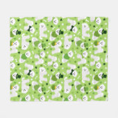 St. Patrick's Day Bichon Frise Fleece Deken (Voorkant (Horizontaal))