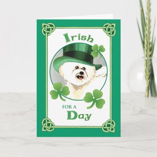 St. Patrick's Day Bichon Kaart (Voorkant)