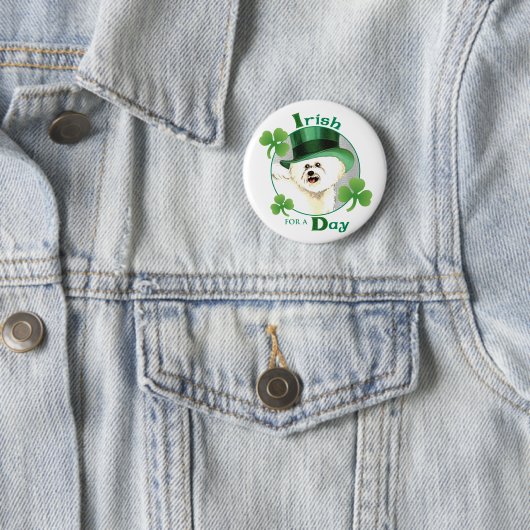 St. Patrick's Day Bichon Ronde Button 5,7 Cm (In situ)