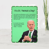 St. Patrick's Day Biden Card Feestdagen Kaart (Voorkant)