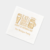 St Patrick's Day, Bier, Eet Drink Wees Iers Folie Servetten (Links)
