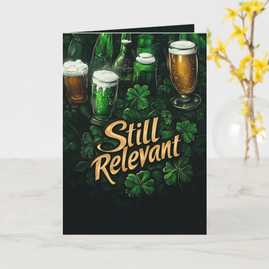 St. Patrick's Day Bier Illustratie en veel succes Kaart (Gele Bloem)