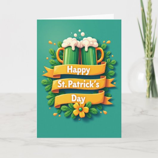 St. Patrick's Day Bier Mokken Kaart (Voorkant)