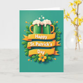St. Patrick's Day Bier Mokken Kaart (Gele Bloem)
