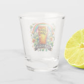St. Patrick's Day-bier, regenboog en klaver Shot Glas (Achterkant)
