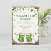 St. Patrick's Day bier verjaardagsuitnodiging Kaart (Staand voorkant)