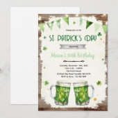 St. Patrick's Day bier verjaardagsuitnodiging Kaart (Voorkant / Achterkant)