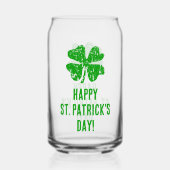 St Patrick's Day bierblikje glas met gelukkige kla (Achterkant)