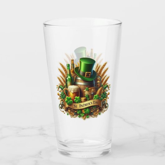 St Patrick's Day Bierelementen Glas (Achterkant)